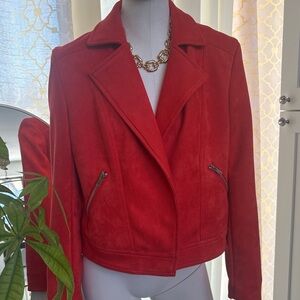 Philosophy Red Suede Blazer Jacket